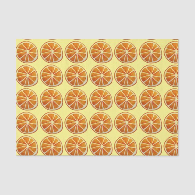 Orange slice citrus watercolour fruit pattern art tissue paper (Front)