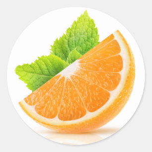 Orange slice classic round sticker