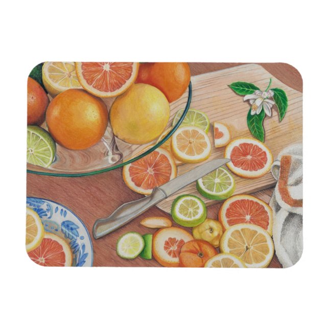 orange slice display art print on magnet (Horizontal)