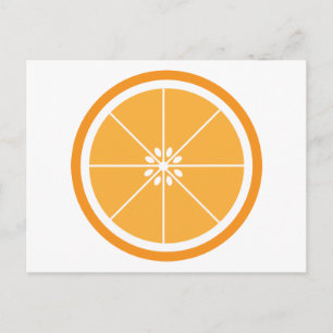 Orange Slice Fruit White Postcard