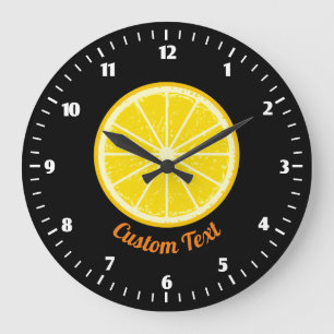 Orange Slice Large Clock