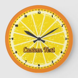 Orange Slice Large Clock