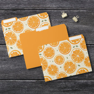 Orange Slice Pattern File Folders