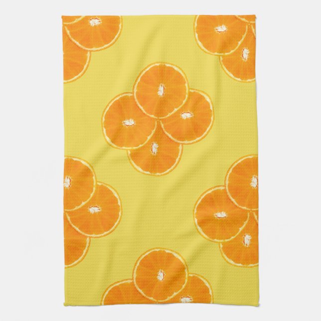 Orange Slice Pattern Tea Towel (Vertical)