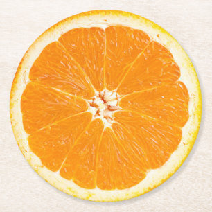 Orange Slice Round Paper Coaster