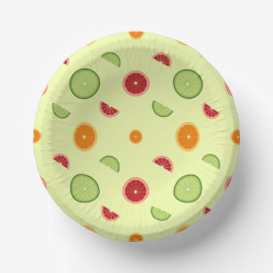 Orange Slice Seamless Pattern Paper Plate