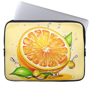 Orange Slice Splash Laptop Sleeve