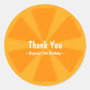 Orange Slice Summer Birthday Party Favour Sticker