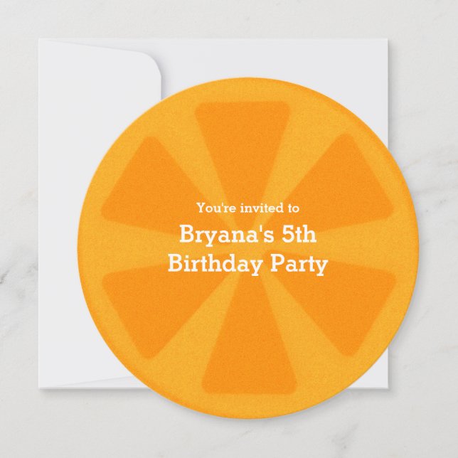 Orange Slice Summer Birthday Party Invitations (Front)