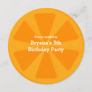 Orange Slice Summer Birthday Party Invitations