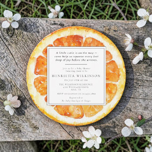 Orange Slice Watercolor Baby Shower Invitation