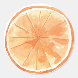 Orange slice watercolor classic round sticker