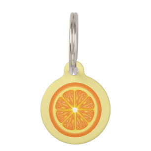 Orange Slice With Name & Number Pet Tag