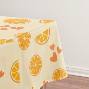 Orange Slices and Hearts Tablecloth