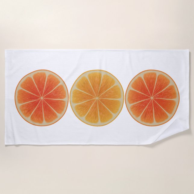 Orange Slices Beach Towel (Front)
