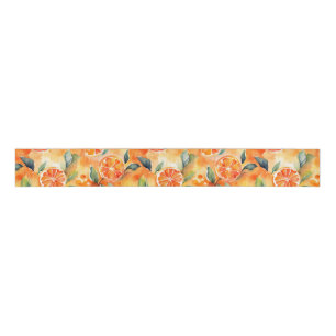 Orange Slices Fresh Watercolor Citrus Design Grosgrain Ribbon