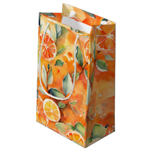 Orange Slices Fresh Watercolor Citrus Design Small Gift Bag