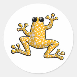 Orange Slices Frog Classic Round Sticker