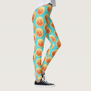 Orange Slices on Blue Leggings