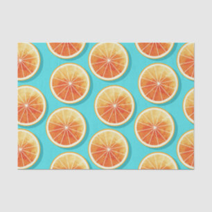 Orange Slices on Blue Tissue Paper
