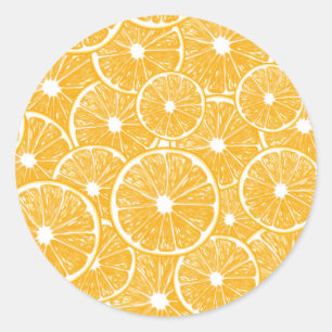 Orange slices pattern design classic round sticker