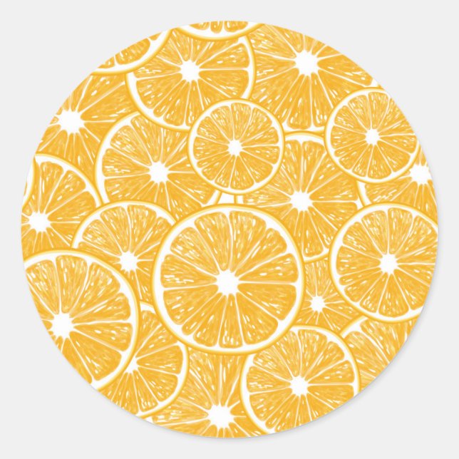 Orange slices pattern design classic round sticker (Front)