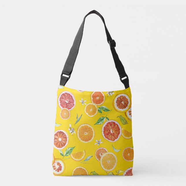 Orange slices #pattern #trendy #style crossbody bag (Front)