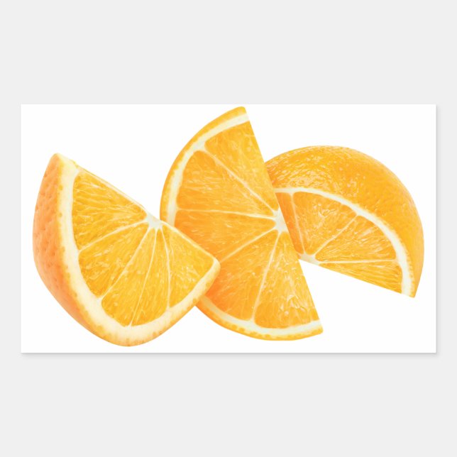 Orange slices rectangular sticker (Front)