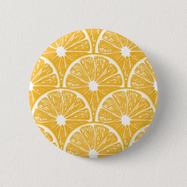 Orange slices, tropical fruit pattern design 6 cm round badge (Front)