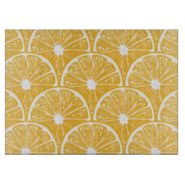 Orange slices, tropical fruit pattern design cutting board (Front)