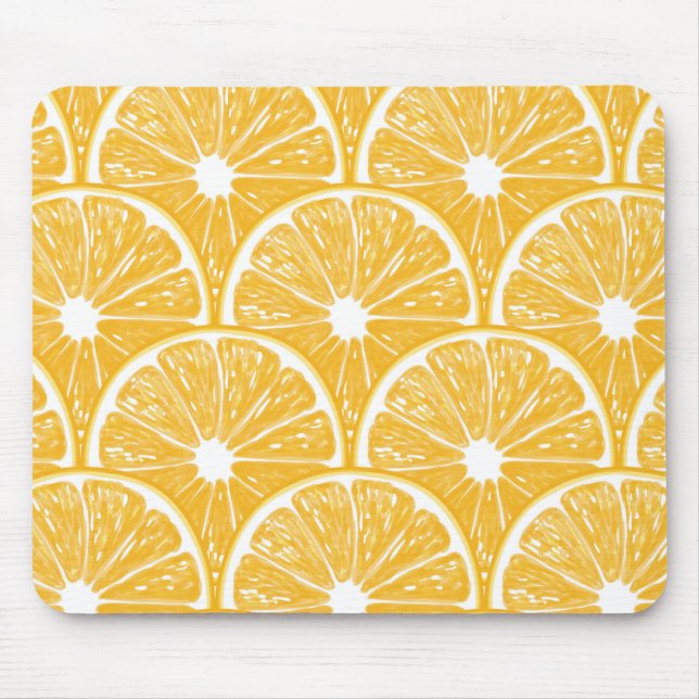 Orange slices, tropical fruit pattern design mouse mat (Front)