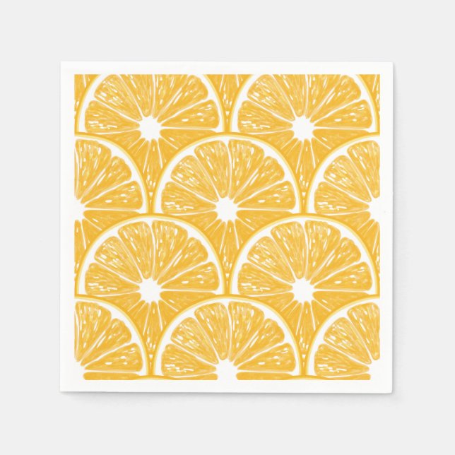 Orange slices, tropical fruit pattern design napkin (Front)