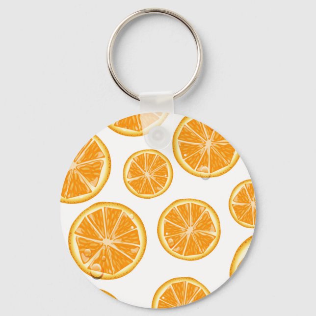 Orange Slices vintage style pattern. Key Ring (Front)