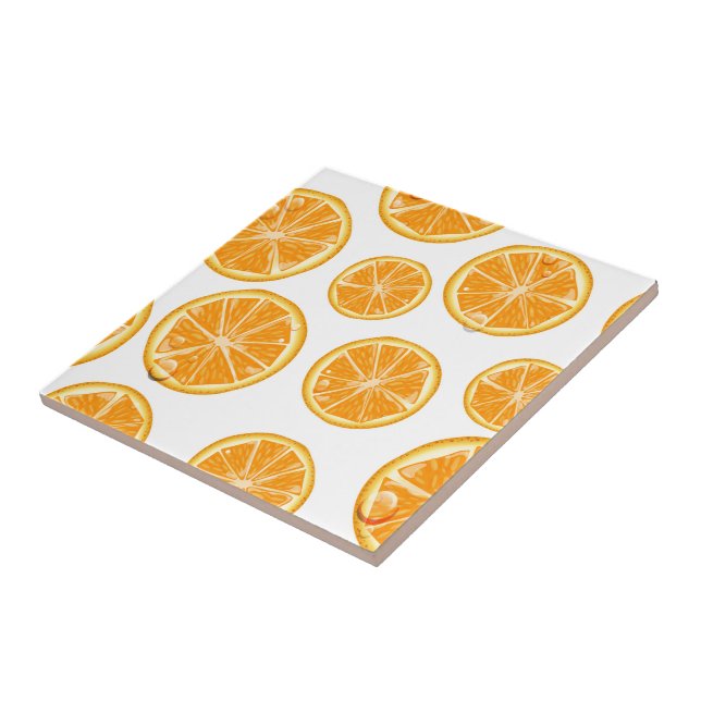 Orange Slices vintage style pattern. Tile (Side)