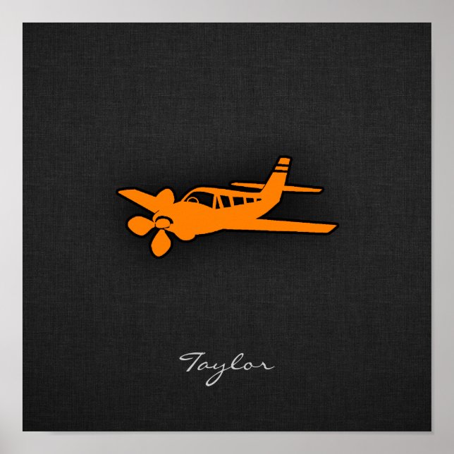 Orange Small Aeroplane Poster (Front)