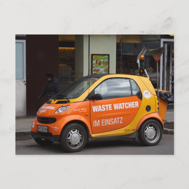 Orange Smart Car Postcard (Front)