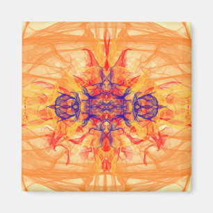 ORANGE SMOKE - Fractal Art - Magnet