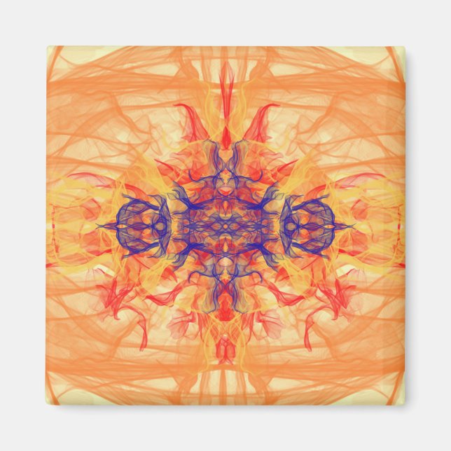ORANGE SMOKE - Fractal Art - Magnet (Front)