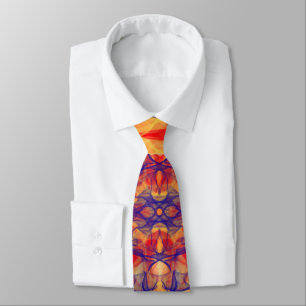 ORANGE SMOKE - Fractal Art - Neck Tie