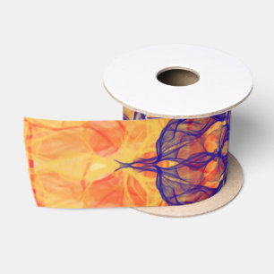 ORANGE SMOKE - Fractal Art - Satin Ribbon