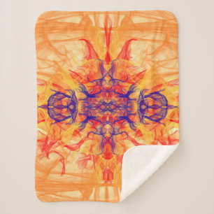 ORANGE SMOKE - Fractal Art - Sherpa Blanket