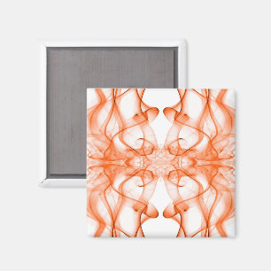 Orange Smoke Symmetrical Minimalist White Magnet