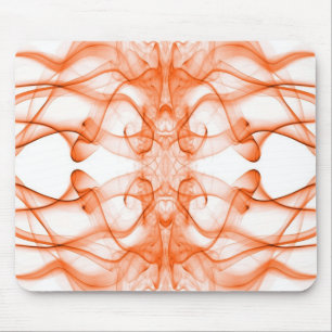 Orange Smoke Symmetrical Minimalist White Mouse Mat