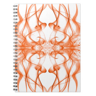 Orange Smoke Symmetrical Minimalist White Notebook