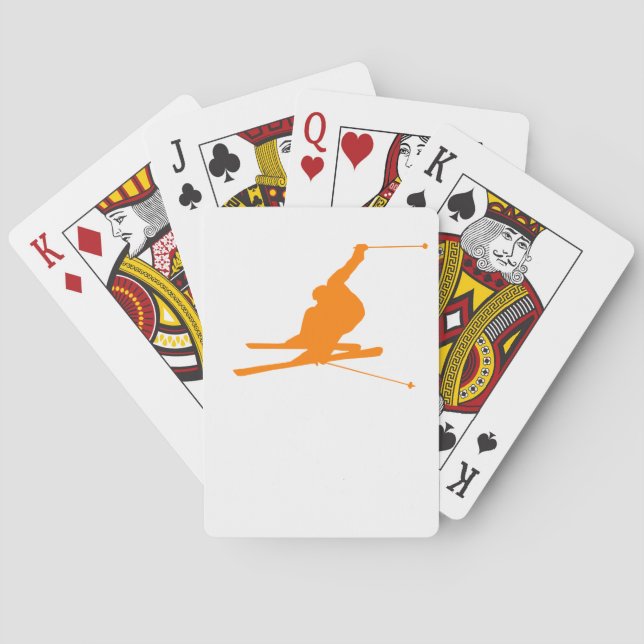 Orange Snow Ski Playing Cards (Back)