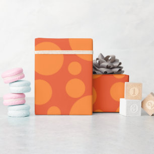 Orange Soap Bubbles Wrapping Paper