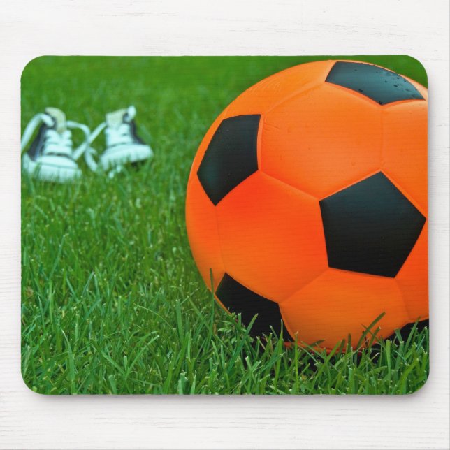 Orange Soccer Ball Mouse Mat (Front)