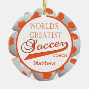 Orange Soccer Ball   Template Ceramic Tree Decoration
