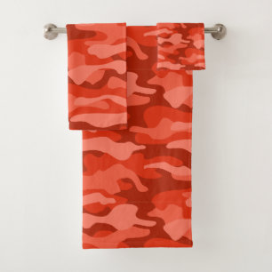 Orange Soda Monocolor Camo Bath Towel Set