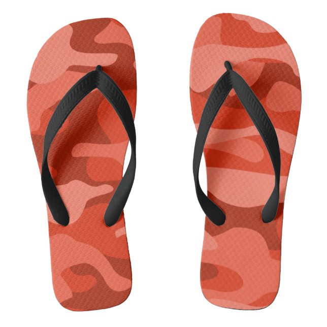 Orange Soda Monocolor Camo Flip Flops (Footbed)